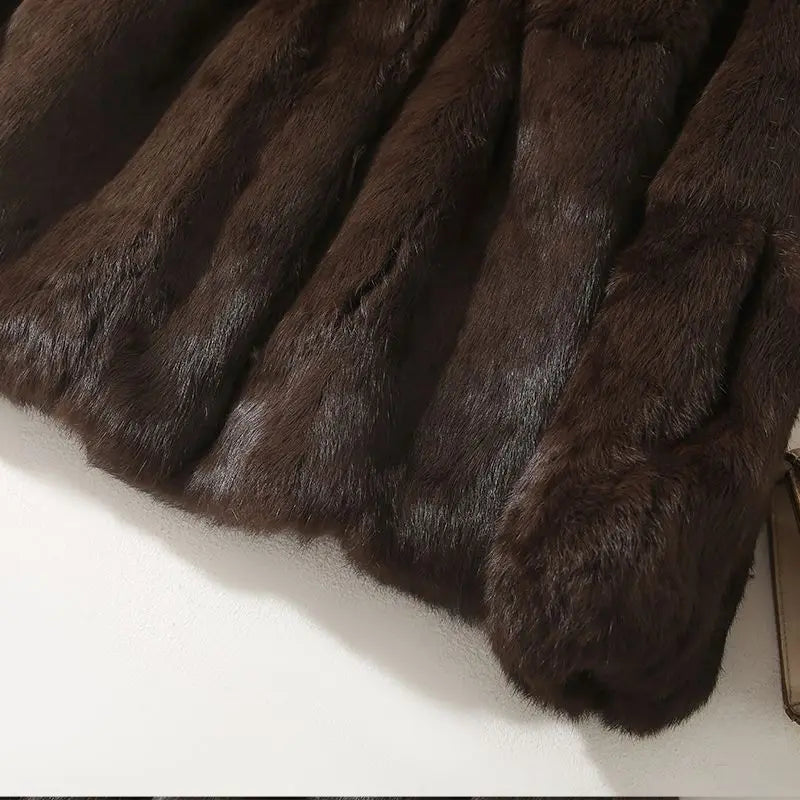 Real Rabbit Fur Coat Women Autumn Winter Short Jacket Thick Warm New Fashion Fox Fur Collar Elegant Female Warm Outerwear