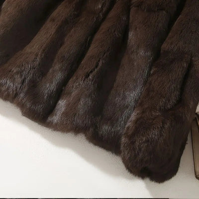 Real Rabbit Fur Coat Women Autumn Winter Short Jacket Thick Warm New Fashion Fox Fur Collar Elegant Female Warm Outerwear