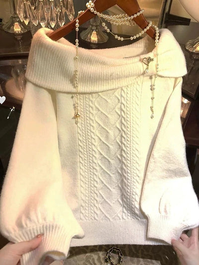 Autumn Winter Woman Korean Fashion Cute Pullover Sweet 2000s Sweater Elegant Oversize Knitwears Designer Aesthetic Chic Coquette