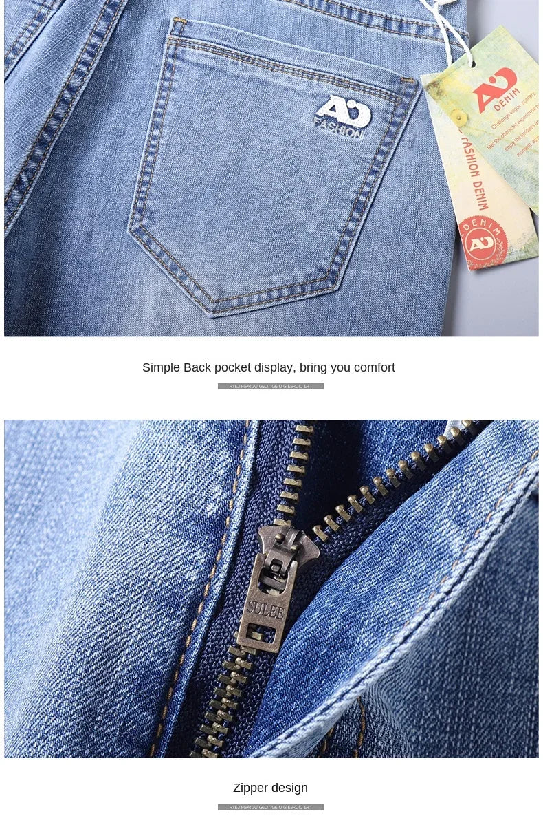 2024 New in SULEE Brand Summer  Men's Stretch Short Jeans Fashion Casual Slim Fit High Quality Elastic Denim Shorts Male Clothes
