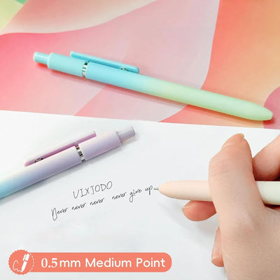 5pcs High-quality Retractable Gel Pen 0.5mm Quick Dry Black Ink Pen Fine Tip Smooth Writing Cutes Pen School Office Supplies