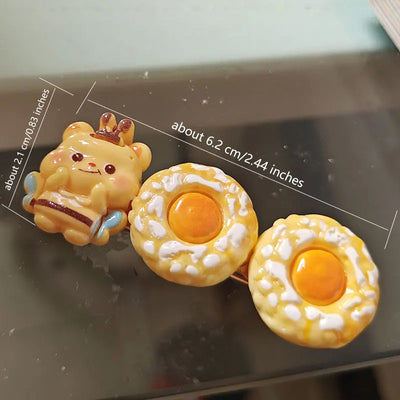 Cute Bread Bear Hair Clip Sweet Bangs Clip for Girls Fashion BB Clips Cartoon Side Clips Cards Headwear Women Lovely Accessories
