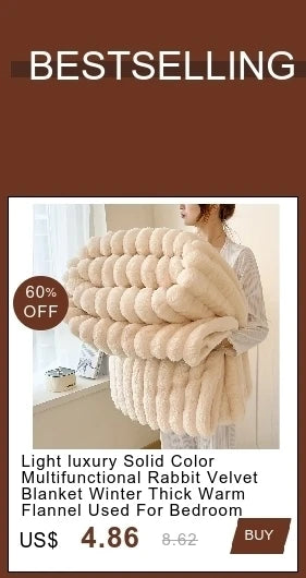 Simplicity Solid Color Thick Wide Strip Multifunctional Blanket Autumn Winter Flannel Bedroom Warm blanket Leisure Time Blanket