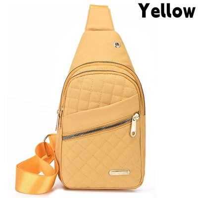 Women Chest Bag Simple Ladies Crossbody Bag Small Sling Backpack Fashion Large Capacity Waterproof Sling Bag with Headphone Jack