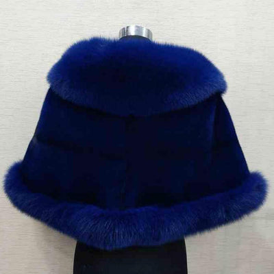 Luxury Fur Women Poncho Fluffy Shawl Fur Evening Dress Shawl Wedding Banquet Shawl Dress Shawl Plush Cape Coat Women Jackets