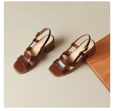 2023 Women S Sandals PU Leather Open Toe Ladies Beach Shoes Summer Sexy Sandals Buckle Strap Flip Women's Sandals