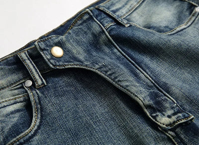 Jeans Men Long Pencil Pants Denim Pant High Waist Slim Fit Simple Zipper Splice Casual Regular Autumn Winter Straight Trousers