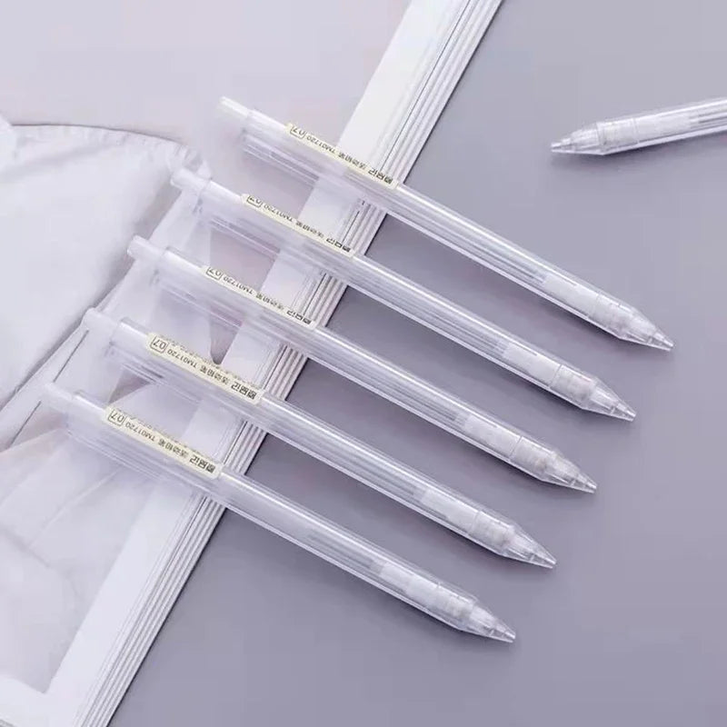 Mixed Loading 0.5&0.7mm Mechanical Pencil White Simple Automatic Pen for Students School Supplies Office Accessories Stationery