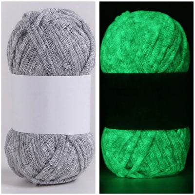 50g/Ball 4mm 80 Meters Luminous Yarn Fluorescent Glow in The Dark Yarn for DIY Arts Crafts Knitting Sweater Hat Scarf Thread