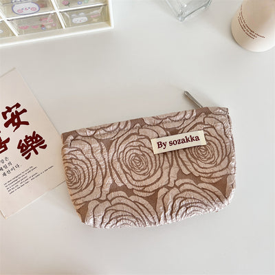 New Korean Women Floral Makeup Bags Cosmetic Bag Organizer Pouch Travel Make Up Toiletry Bag Canvas Beauty Case Pencil Case
