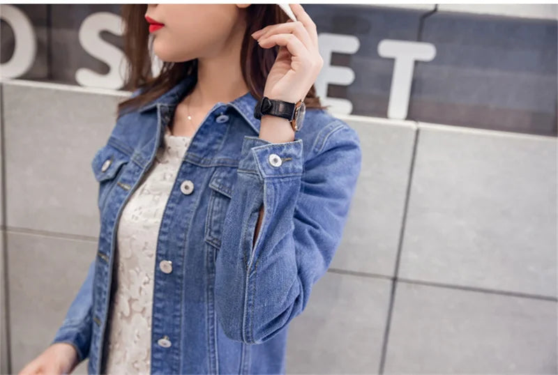 Spring Autumn Women Short Denim Jacket Candy 8 Colors Streetwear Chic Jean Coat Lady Slim Small Outerwear Female casual Tops