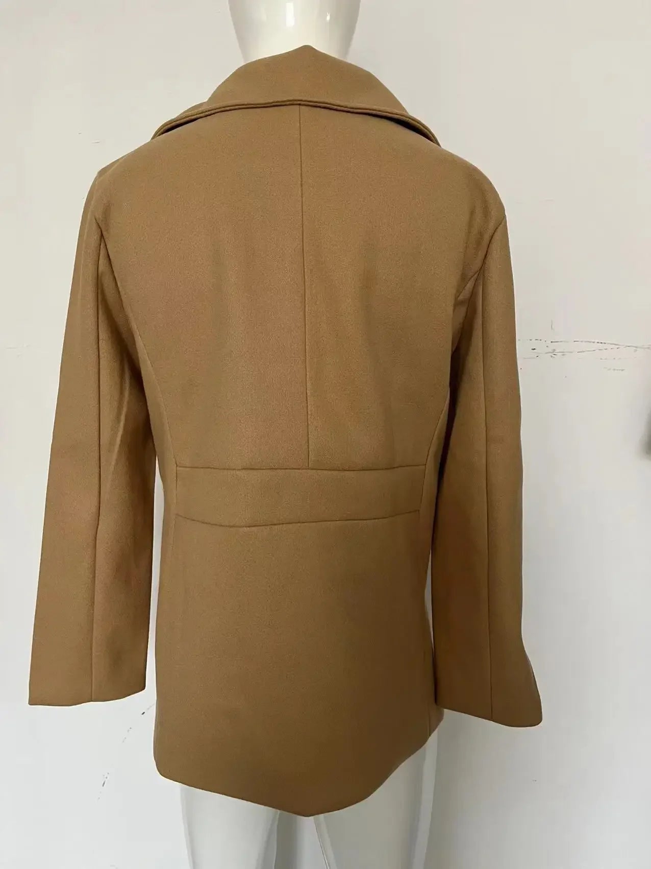 Men's British Woolen Overcoat for Autumn and Winter 2024, European and American Casual Lapel Single-breasted Solid Color Coat