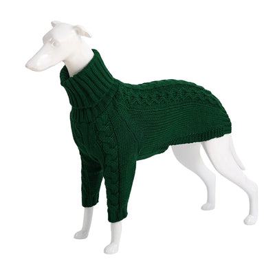 Turtleneck Twist Knitted Sweater for Dogs, Italian Greyhound Whippet, Warm Dog Coat, Dog's Winter Clothing