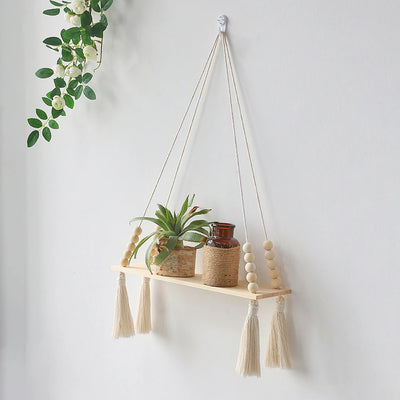 Wooden Storage Rack Wall Hanging Shelves Plant Floating Wall Shelf Rustic Wood Shelves Bedroom Living Room Home Decorations Gift