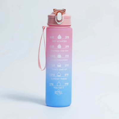 900ml Leakproof Water Bottles with Times To Drink and Straw Motivational Drinking Sports Water Bottle for Fitnes Gym Outdoor