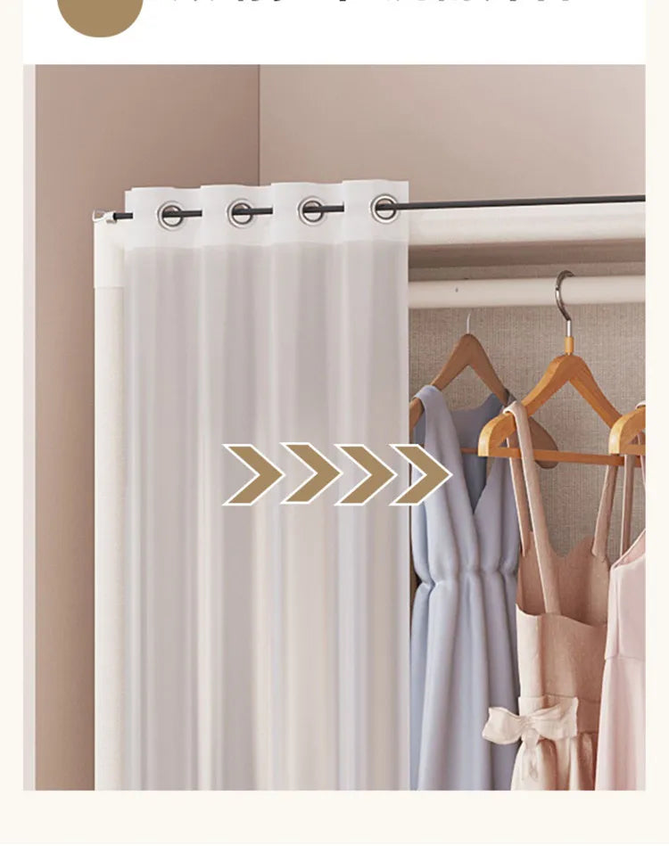 2024 New Wardrobe Household Bedroom Assembly Dustproof Wardrobe Rental Room With Drawer Storage Folding Simple Clothes Organizer