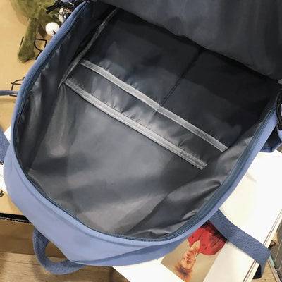 Casual Nylon Student Backpack Canvas Harajuku Shoulders Bag Rucksack Large Capacity School Bag Lady