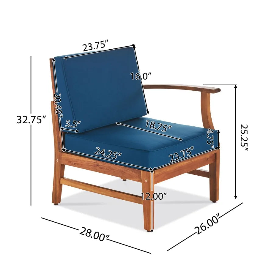 PERLA 3 SEATER SOFA AND TABLE SET BLUE