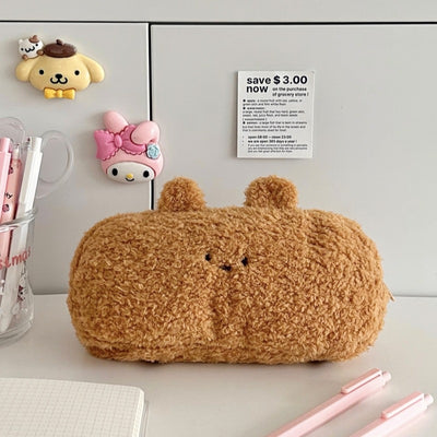 Original Plush Pen Bag Cute Ins Multi Functional Large Capacity Storage Bag Student Stationery Bag Pencil Bag  School