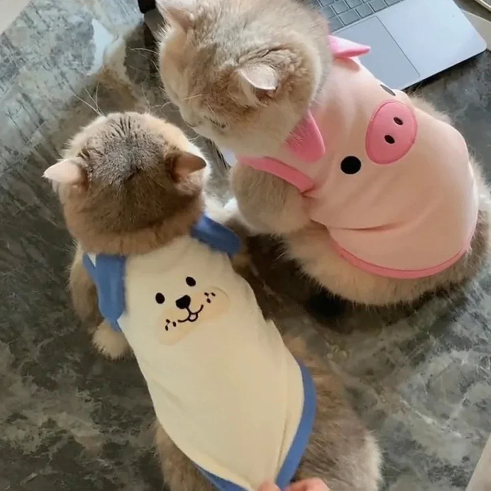 1.5-9kg Pet Clothes For Cats Small And Medium Dogs Cotton French Bulldog Vest Sweater Pajamas Warm Soft Winter Cat Puppy Coat