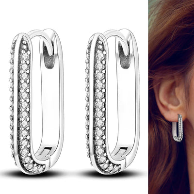 Hot Sale 925 Sterling Silver Heart Earrings Fit Original Charms Hoop Earrings For Women girls Stud Earring Fine Jewelry Gifts