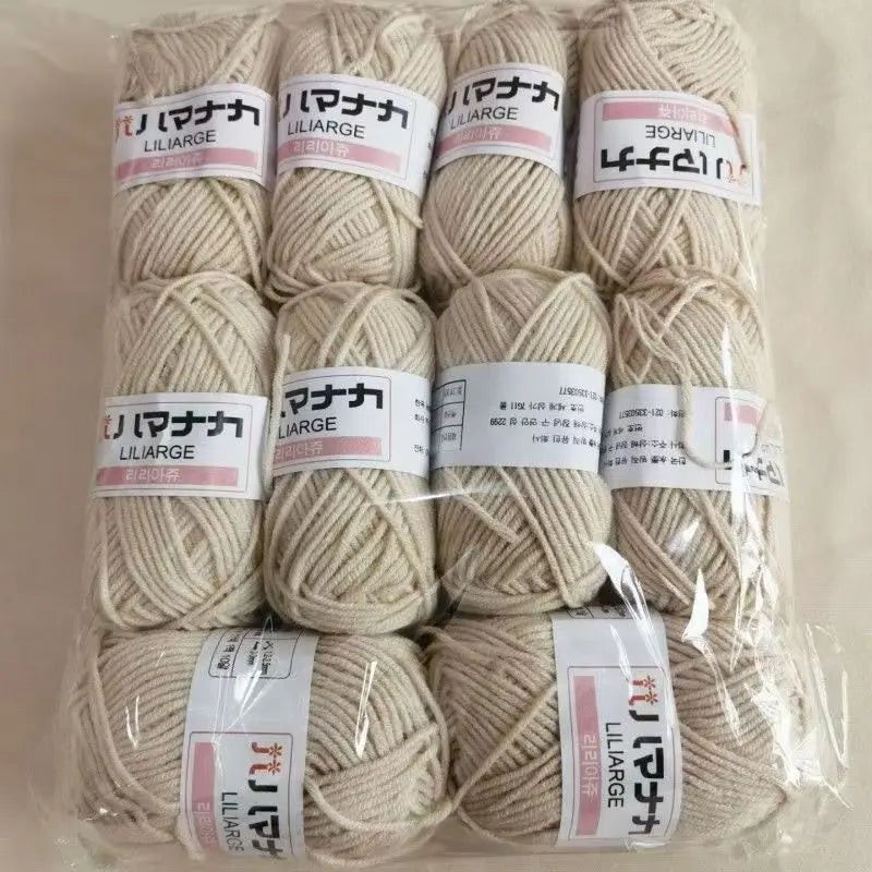 Soft Milk Cotton Knitting Yarn Set Multi Color Handmade Knitting Cotton Yarn For DIY Crochet Scarf Sweater Hat Doll Craft