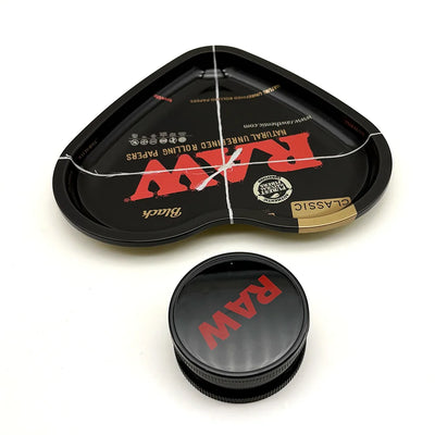 16.5x18CM Love-Shaped Cigarette Tray Tobacco Metal Rolling Tray Plate 60MM Plastics Herb Grinder 2 layer Cigarette Spice Crusher
