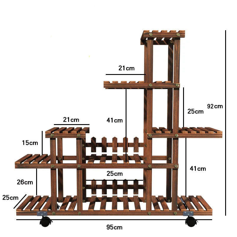 Household Balcony Flower Rack Solid Wood Multi-layer Indoor Outdoor Succulent Pot Rack Living Room Bonsai Hanging Pot Rack Table