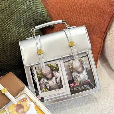 New Japanese Jk Itabag Harajuku Pain Bag For Women PU Transparent Pocket Itabag High School Girls Uniform JK Ita backpack