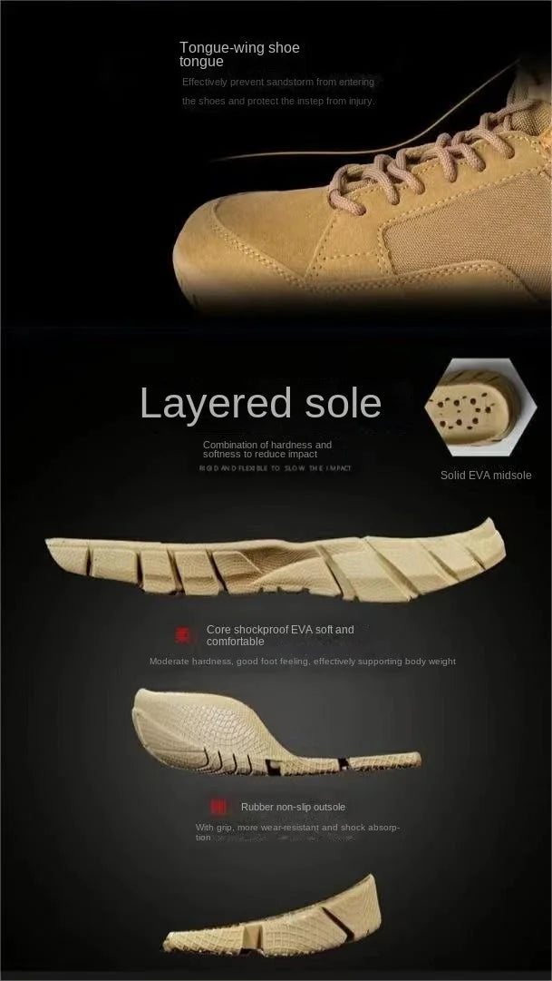 Lightweight Mans Tactical Boots Combat Anti-Collision Training Lace Up Waterproof Outdoor Hiking Breathable Shoe