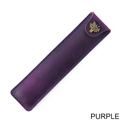 Genuine Leather Pen Case Cowhide Stationery Pencil Holder Bag Pen Pouch for Travel Notebook Journal Pen Cover