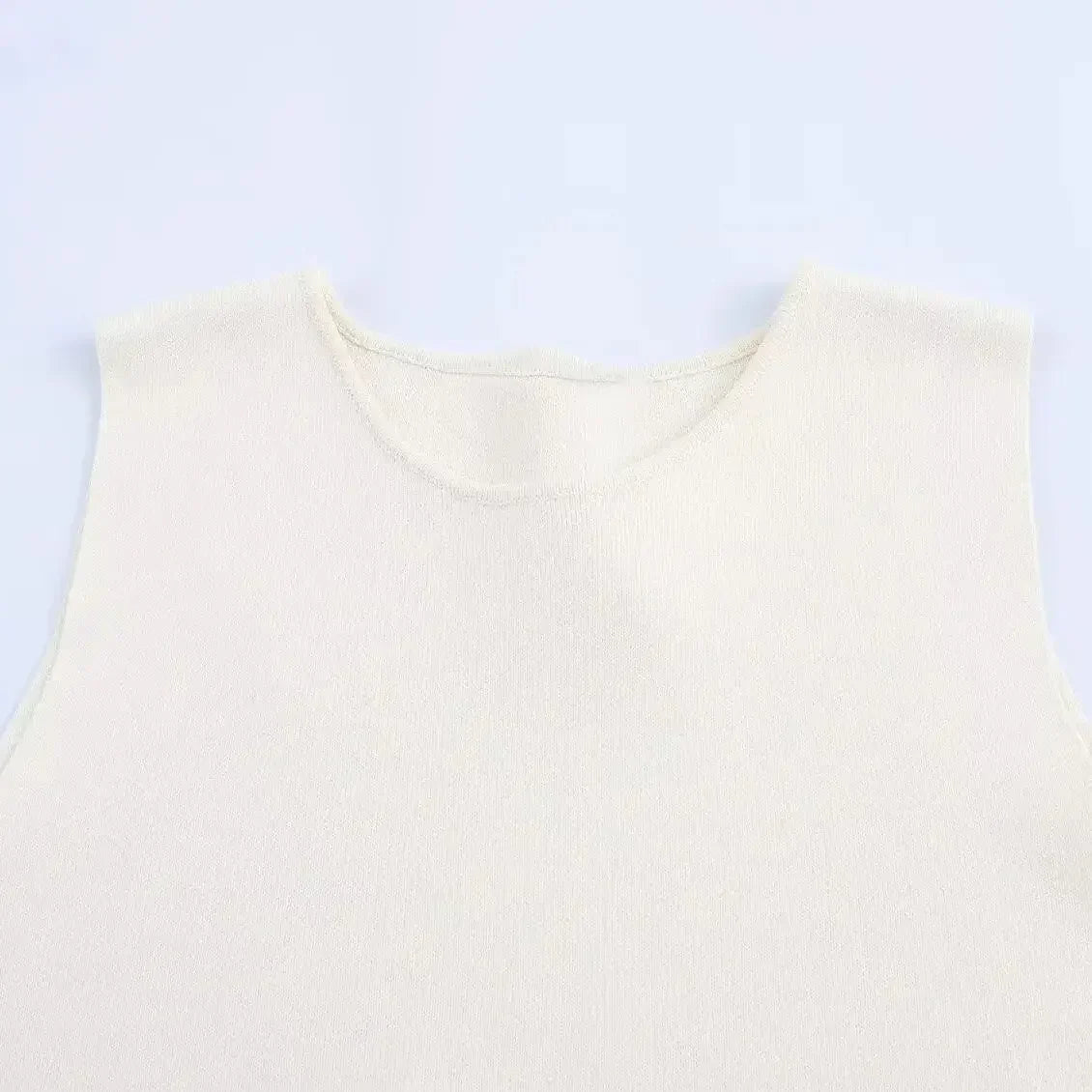 TRAFSHE Woman Side Buttons Knitted Vest Casual Slim Sleeveless High Low Hem O Neck Tanks Y2K Autumn Crop Top 9598/133