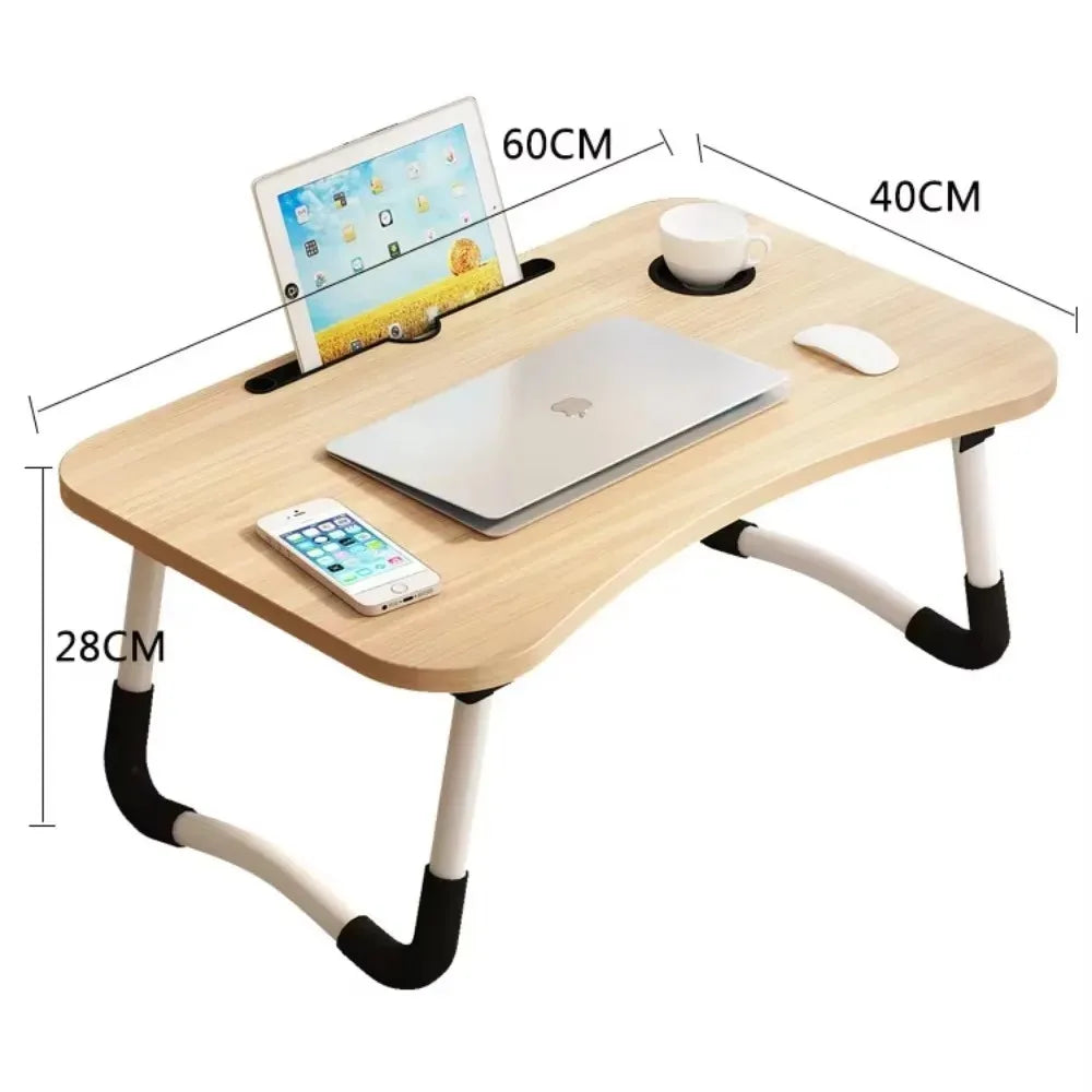 Foldable Learning Desk Convenient Computer Desk Installation Free Small Desk Anti Slip Desk Multifunctional Bed Storage Desk