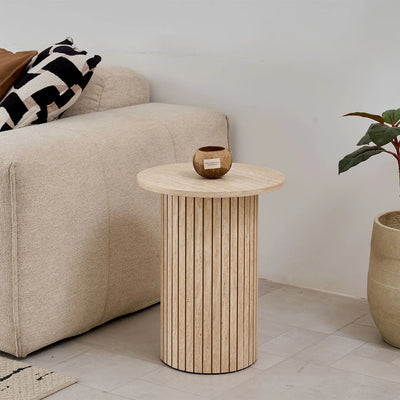 Set of 2 Nordic Style Wooden Round Coffee Table Set, Wooden Nesting Coffee Table, for Living Room/Bedroom Furniture