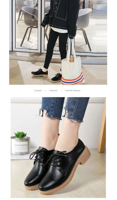 British style single shoes for women 2024 college style carved rough heeled leather shoes with student straps Oxford shoes