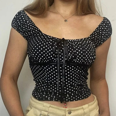 Retro Cute Square Collar T-Shirt