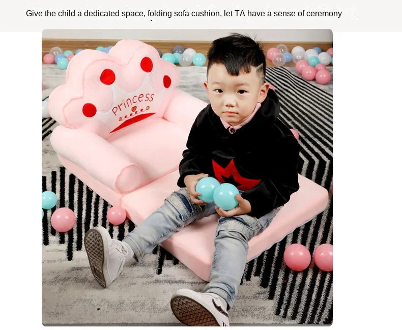 Children Sofa Cute Cartoon Lazy Folding Small Sofa Bed Girl Princess Baby Toddler Dual-purpose Small Child Seat