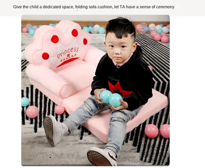 Children Sofa Cute Cartoon Lazy Folding Small Sofa Bed Girl Princess Baby Toddler Dual-purpose Small Child Seat