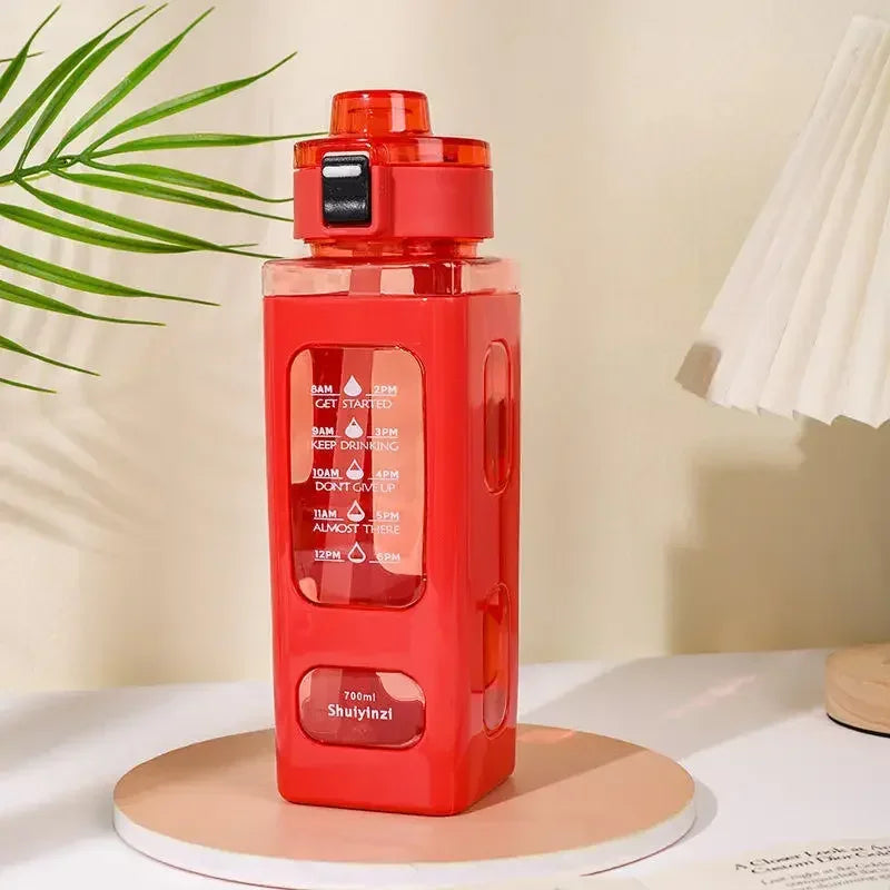 700ml Sports Water Bottle Portable Sippy Cup Suitable for Outdoor Sports Cycling Straw Water Cup Plastic Travel Tea Juice Cup