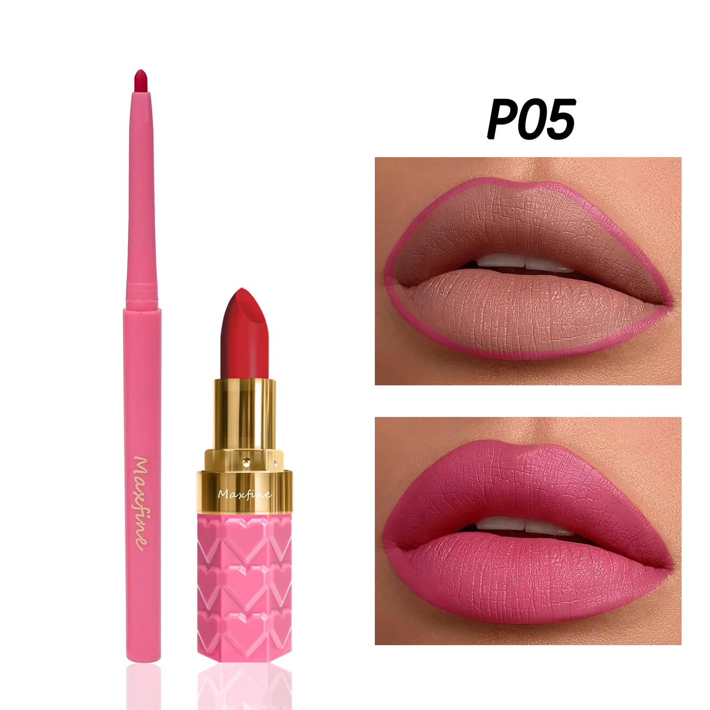 Velvet Matte Lip Liner Lipstick Pen Set Waterproof Long Lasting Sexy Red Contour Tint Lipstick Non-stick Cup Lipliner Pen Makeup