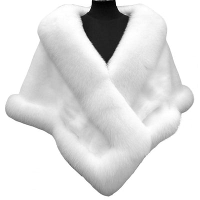 Luxury Fur Women Poncho Fluffy Shawl Fur Evening Dress Shawl Wedding Banquet Shawl Dress Shawl Plush Cape Coat Women Jackets