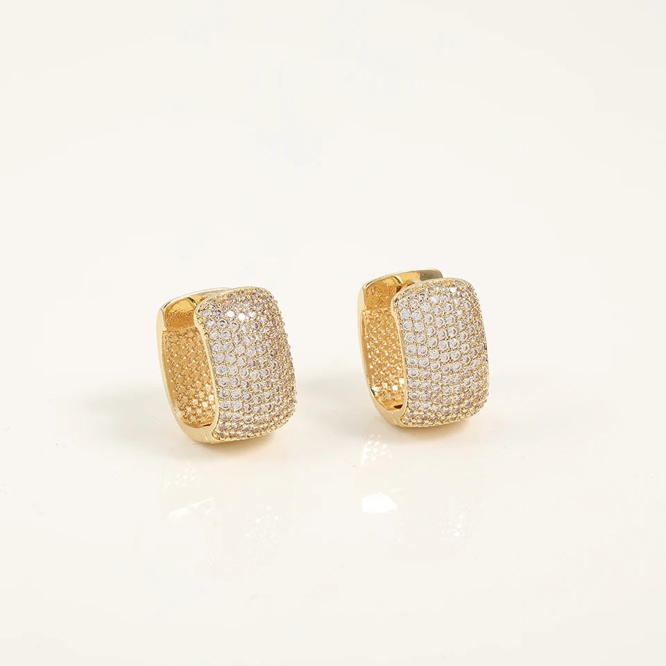 ZAKOL New Fashion U Shape Gold Color Hoop Earrings For Women Wedding Anniversary Gift Jewelry Wholesale