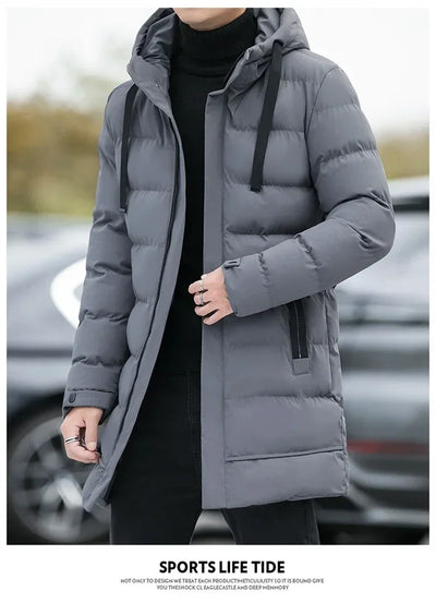 Male Outwear Winter Coats New Slim Fit Jackets Winter Jackets Men Hooded Casual Long Down Jackets Thicker Warm Parkas Size 4XL