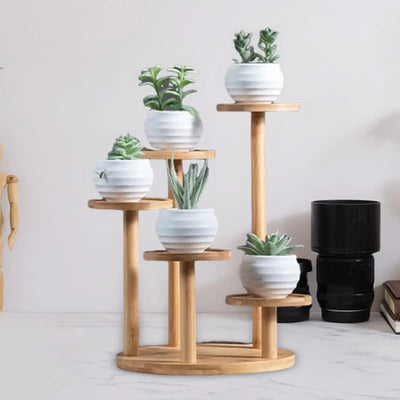 Wooden Tabletop Plant Stand for Indoor Plants Decorative Tiered Plant Stand for Patio Decoration Balcony Bedroom Living Room