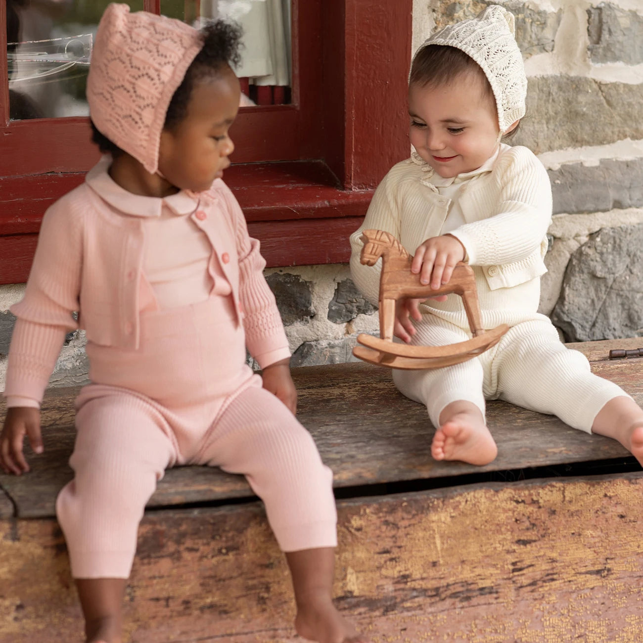 AP Baby British Knit Coordinate Collection Baby Kids Modal Romper Cute Knitting Cardigan and Overalls Pants