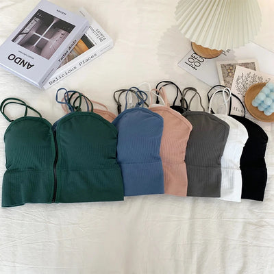 Zipper Front Crop Top