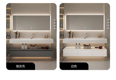 Bathroom Furniture Skin Sensor Bathroom Vanity Cabinet With Sink And Mirror Integrated Arc Washing Table Combination To Wash