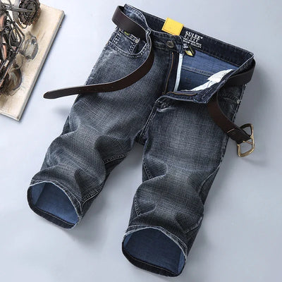 2024 New in SULEE Brand Summer  Men's Stretch Short Jeans Fashion Casual Slim Fit High Quality Elastic Denim Shorts Male Clothes