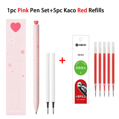 KACO Kawaii Rotate Gel Pens Stationery Caneta 문구용품 0.5MM Black Ink канцелярия Fluent Writing High Capacity for School Office ﻿