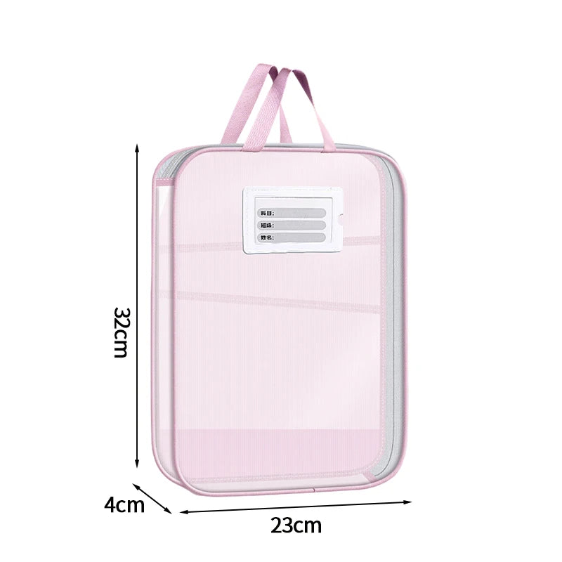3 Layers Stationery Storage Bag Stationery Mesh Zipper Bag File Folders Large Capacity Storage Bags School Office Organizer 파우치